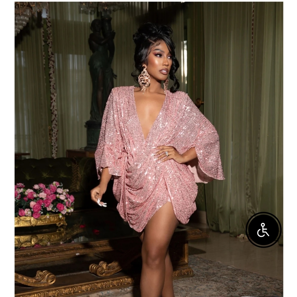 Pink sequins glam dress